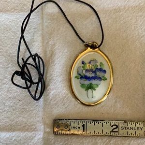 Herend Blue Floral Pendant necklace